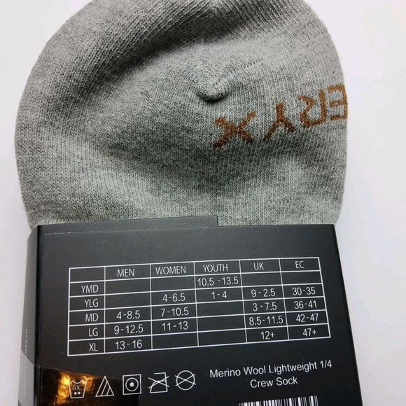 Arc'teryx Lightweight Merino Wool Ankle Socks 3pk Size L (M9-12.5) - Picture 3 of 7